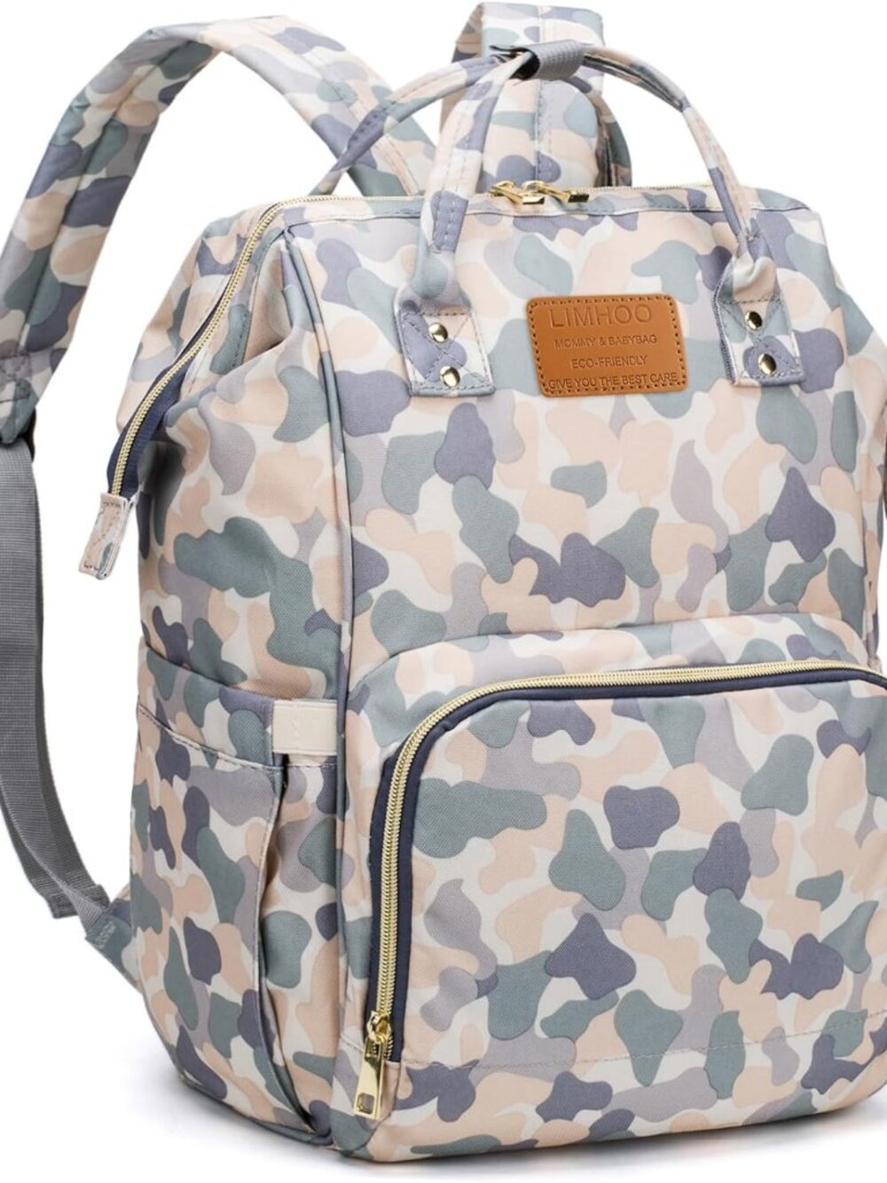 Diaper Bag Backpack for Men Dad, Waterproof Large Canvas Camo Nappy Bags, Baby C